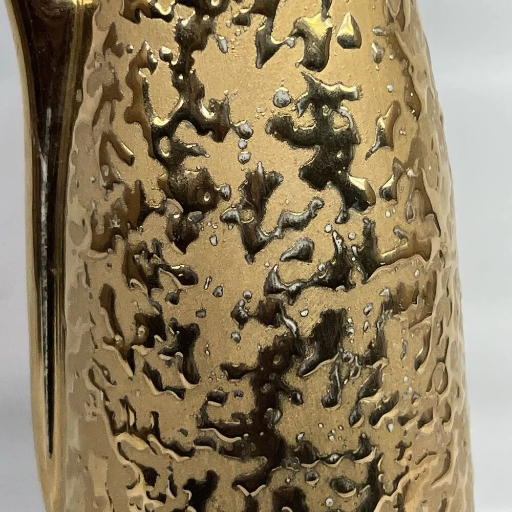 Vintage Elynor China ~ Weeping Gold 22k Pitcher  /Bud Vase  Made In USA